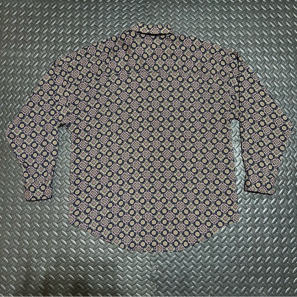 Vintage MAXX FM Shirt Mens Size Large Geometric Abstract Print Rayon Top 90s USA - Picture 9 of 10